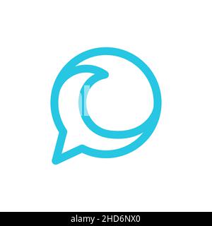 big waves with bubble chat talk logo design vector graphic symbol icon sign illustration creative idea Stock Vector