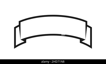 Curved white ribbon with outline. Banner with copy space. Vintage  decorative design element. Advertising, label, headline. Blank banner tape.  Vector Stock Vector Image & Art - Alamy
