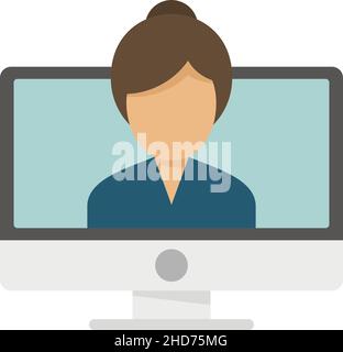 Study language online icon. Flat illustration of study language online vector icon isolated on white background Stock Vector