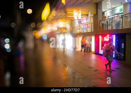 Outside Lucky Plaza in the evening in Singapore Stock Photo