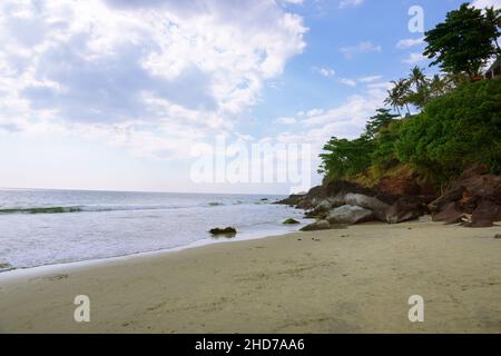 View of Varkala cliff from the beach. Stock Photo