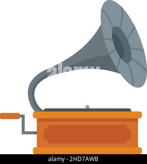 Gramophone icon. Flat illustration of gramophone vector icon isolated on white background Stock Vector