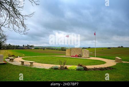 Burrough on the Hill, Melton Mowbray, Leicestershire, UK.  A memorial to 10th Battalion, Parachute Regiment who lived in the area before parachuting into the Battle of Arnhem Stock Photo