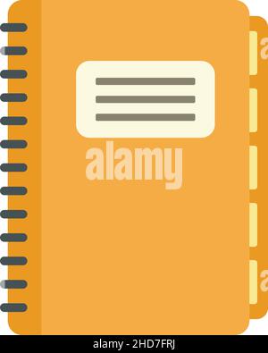 Notebook foreign language icon. Flat illustration of notebook foreign language vector icon isolated on white background Stock Vector