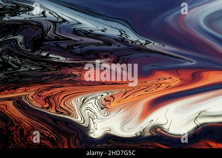 Colorful Sky, Abstract Digital Marbling Stock Photo