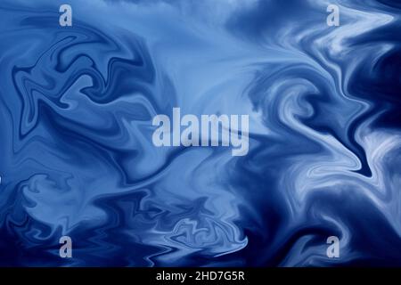 Lost in Blue, Abstract Digital Marbling Stock Photo