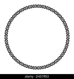 Patterned circular borders. Damask style circular ornamentation. Black and white. Vector. For invitations, tattoos, marquetry, ceramic tiles, photo Stock Vector