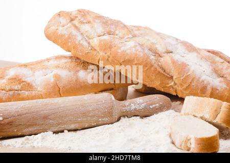 different types of artisan bread just out of the oven Stock Photo