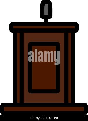 Witness Stand Icon. Editable Bold Outline With Color Fill Design. Vector Illustration. Stock Vector