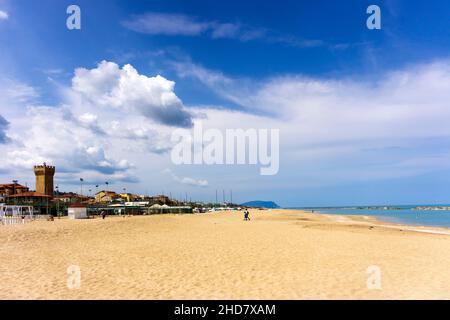 Seascape, Beach of Porto Potenza Picena, Marche, Italy, Europe Stock Photo