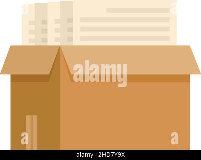 Box documents estimator icon. Flat illustration of box documents estimator vector icon isolated on white background Stock Vector
