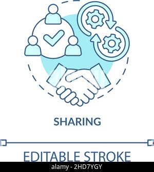 Sharing turquoise concept icon Stock Vector