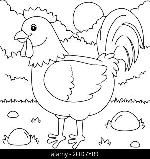 rooster coloring page