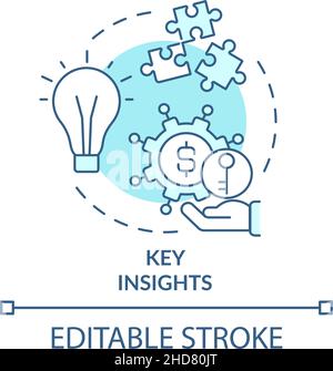 Key insights turquoise concept icon Stock Vector