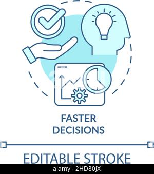Faster decisions turquoise concept icon Stock Vector