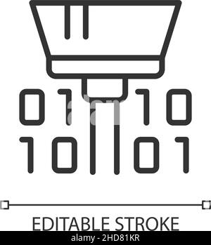 Cleaning dataset tool linear pixel perfect icon Stock Vector