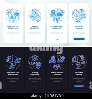 Benefits of customer service onboarding mobile app screen Stock Vector ...