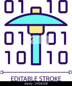 Data mining RGB color pixel perfect icon Stock Vector