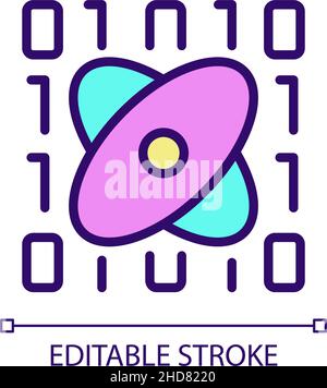 Data mining in science RGB color pixel perfect icon Stock Vector