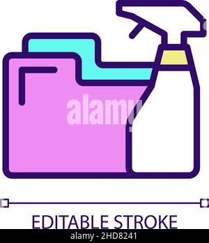 Data cleaning RGB color pixel perfect icon Stock Vector