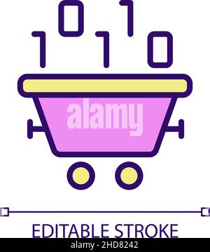 Data mining technology RGB color pixel perfect icon Stock Vector