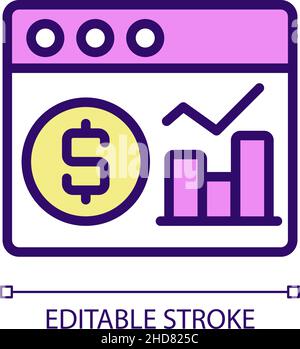 Financial data analysis RGB color pixel perfect icon Stock Vector