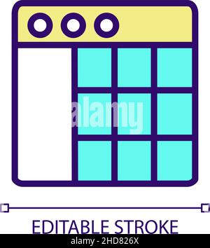 Data mining statistics RGB color pixel perfect icon Stock Vector