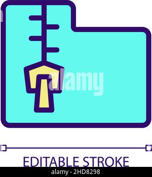 Data mining file archive RGB color pixel perfect icon Stock Vector