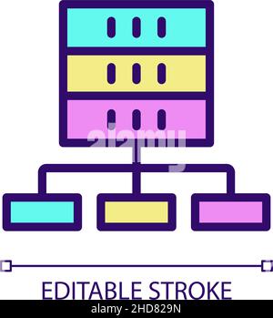 Data set technology RGB color pixel perfect icon Stock Vector