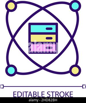 Scientific data mining RGB color pixel perfect icon Stock Vector