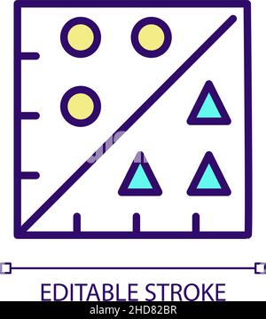 Analytics of data mining process RGB color pixel perfect icon Stock Vector