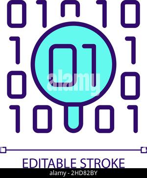 Dataset checkup RGB color pixel perfect icon Stock Vector