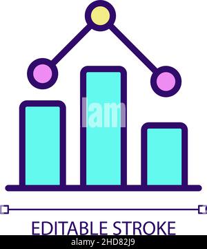 Regression in data mining RGB color pixel perfect icon Stock Vector
