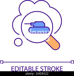 PTSD factors research RGB color icon Stock Vector