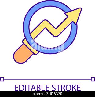 Tracking positive dynamics RGB color icon Stock Vector