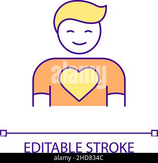Focusing on positive mindset RGB color icon Stock Vector