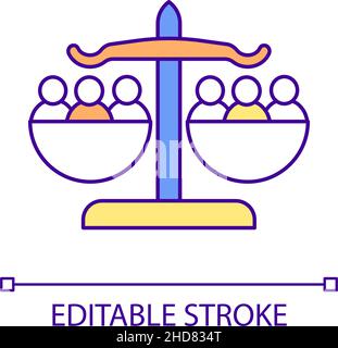 Equal human rights RGB color icon Stock Vector