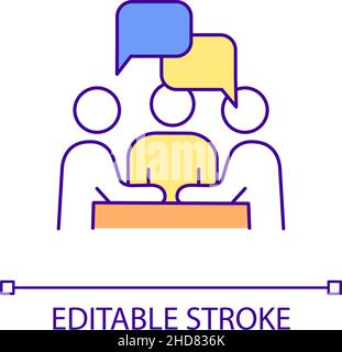 Group discussion RGB color icon Stock Vector