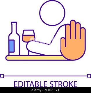 Alcohol abuse prevention RGB color icon Stock Vector