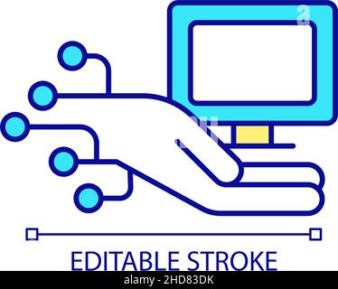 Computer support RGB color icon Stock Vector