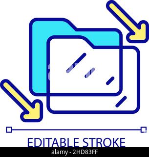 Copying files RGB color icon Stock Vector