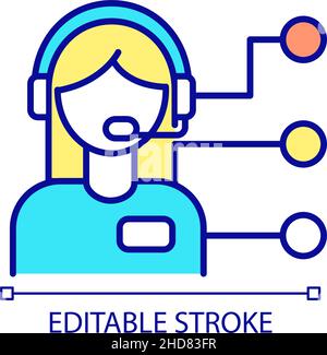 Technical support agent RGB color icon Stock Vector