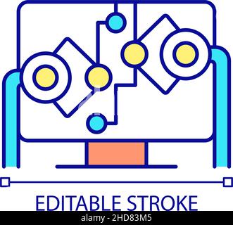 Device management RGB color icon Stock Vector