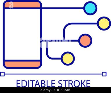 Smartphone software RGB color icon Stock Vector