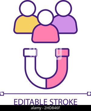 Engaging customers RGB color icon Stock Vector