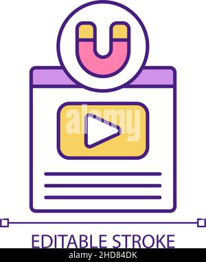 Advertising webinar production RGB color icon Stock Vector