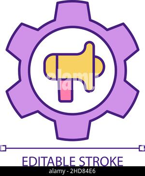 Effective advertisement setting RGB color icon Stock Vector