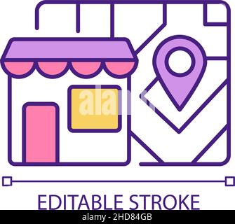 Business location mark RGB color icon Stock Vector