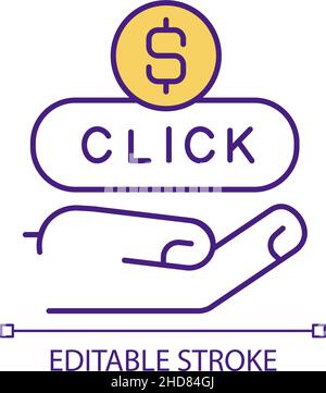 Pay per click RGB color icon Stock Vector