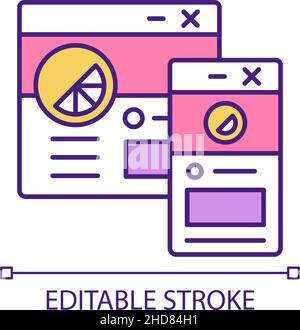 Landing page RGB color icon Stock Vector